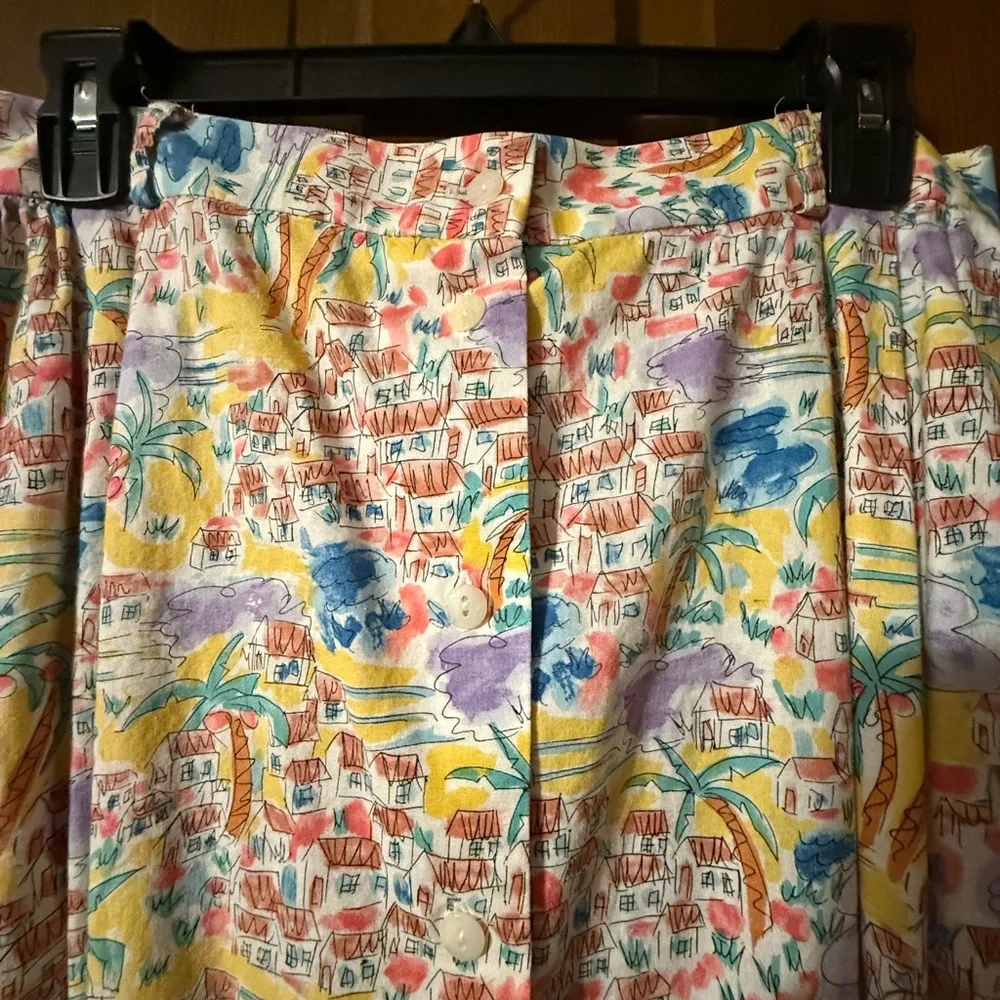 Vintage tropical print set skirt top size 14 Doncaster - Picture 4 of 6